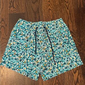 Birddogs Teal Floral Men's Swim Trunks